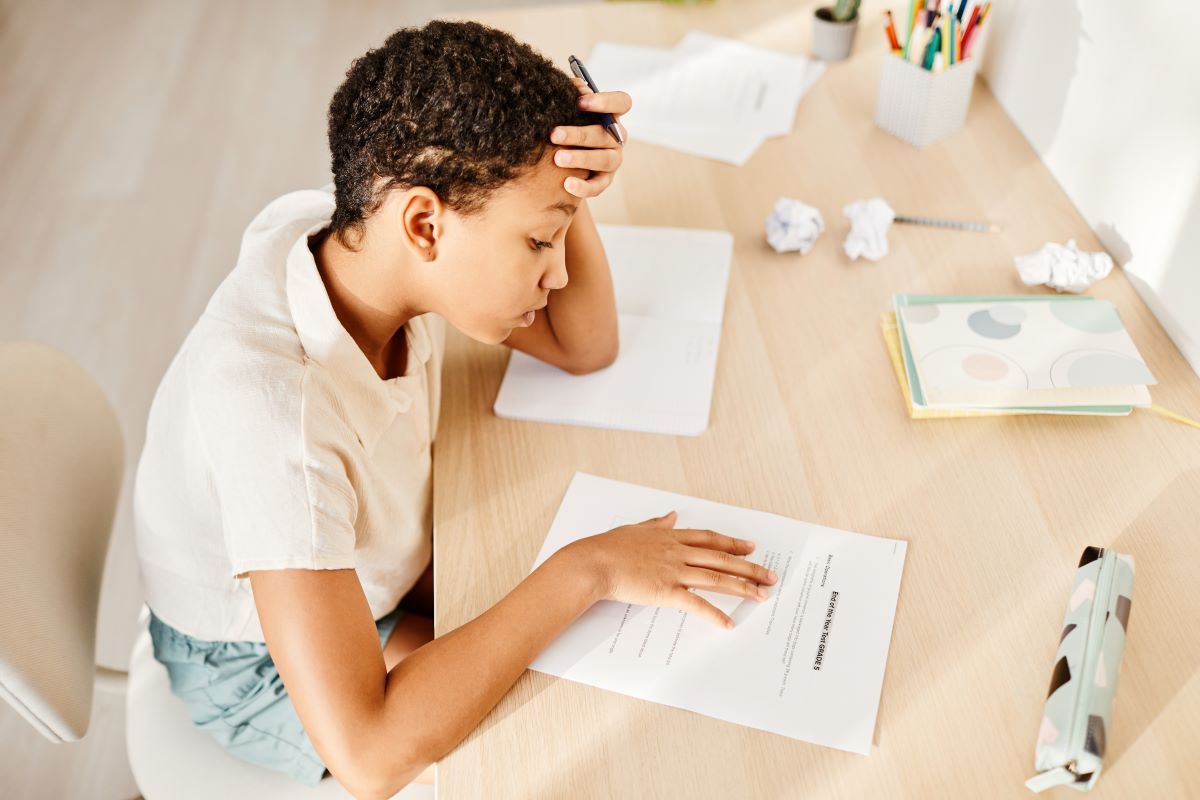 Girl Preparing for Test at Home